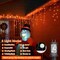 33 ft 400 LED Orange Icicle Halloween Lights – Connectable Outdoor Waterproof String Lights with 8 Modes, Timer & Memory Function for Halloween, Thanksgiving, Patio & Christmas (Orange)